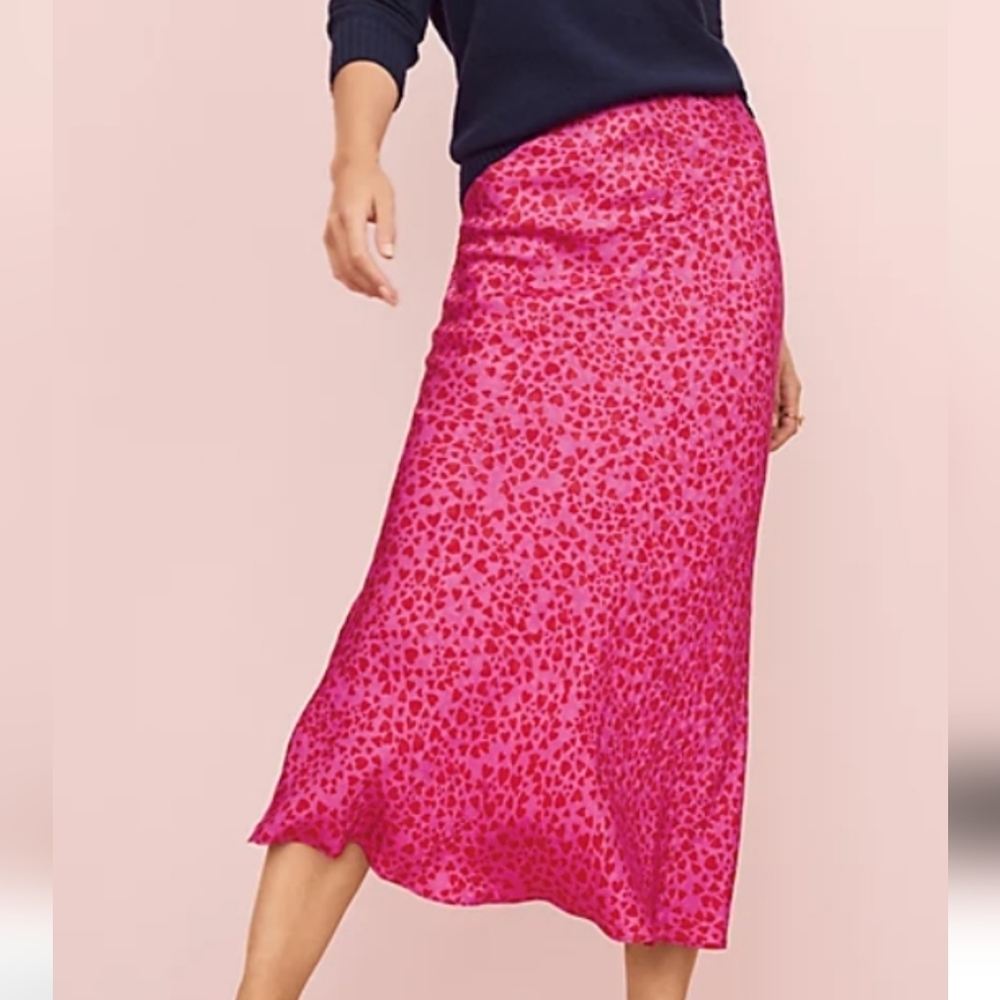 NWT LOFT Slip Bias Midi Skirt